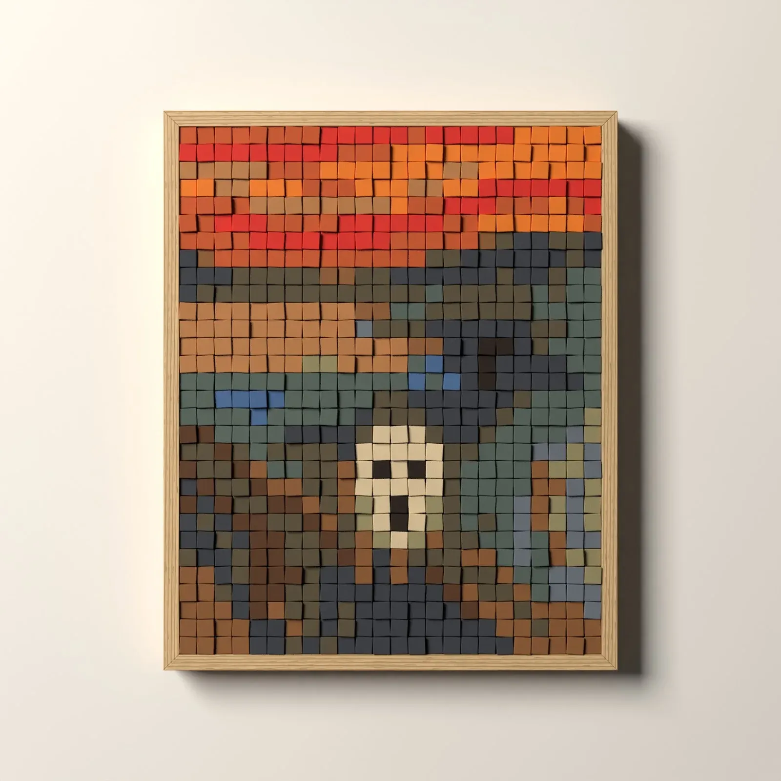 Le Cri, rendu 3D du tableau en cubes de bois